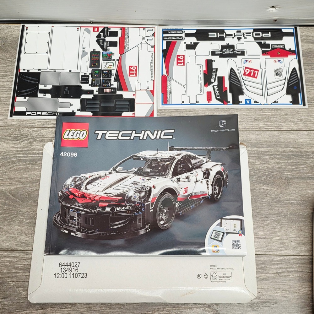 LEGO Technic Porsche 911 RSR 42096 Instruction Manual & Unused Sticker Sheets
